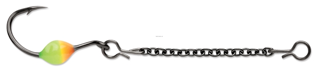 Picture of Vmc Octopus Dropper Chain, 2", #6 Hook Octopus, Orange Chartreuse Glow Bead, 2 CD