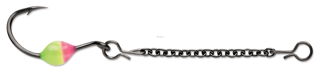 Picture of Vmc Octopus Dropper Chain, 2", #6 Hook Octopus, Pink Chartreuse Glow Bead, 2 CD