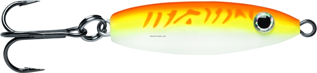 Picture of Vmc Rattle Spoon, 1/16 Oz, 1", #12 Hook, Glow Orange Fire UV