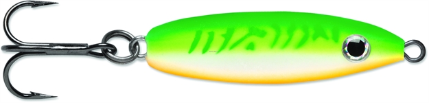 Picture of Vmc Rattle Spoon, 1/4 Oz, 1-1/2", #8 Hook, Glow Green Fire UV