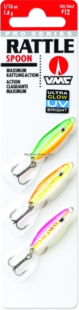 Picture of Vmc Rattle Spoon Kit, 1/16 Oz, 1", #12 Hook, Glow UV