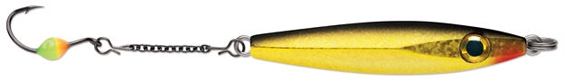 Picture of Vmc Rocker Spoon, Sinking, 1-1/2", 3/16 Oz, Variable Running Depth, #6 Hook, 1-3/4" Dropper, Gold  Shiner