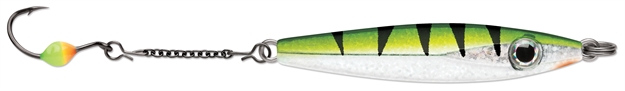 Picture of Vmc Rocker Spoon, Sinking, 1-1/2", 3/16 Oz, Variable Running Depth, #6 Hook, 1-3/4" Dropper, Yellow Perch