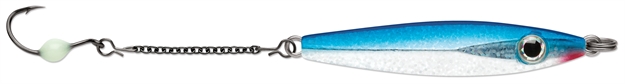 Picture of Vmc Rocker Spoon, Sinking, 2", 7/16 Oz, Variable Running Depth, #6 Hook, 2" Dropper, Glow Blue Shiner