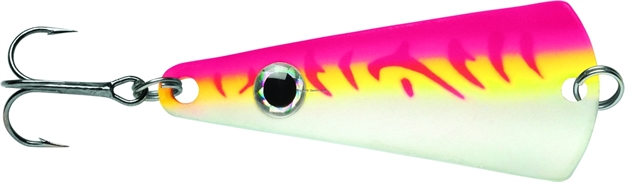 Picture of Vmc Tingler Spoon, 1/16 Oz, 1", #12 Hook, Glow Pink Fire UV
