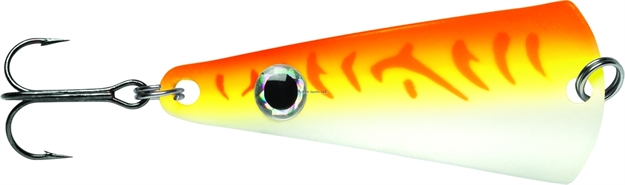 Picture of Vmc Tingler Spoon, 3/16 Oz, 2", #8 Hook, Glow Orange Fire UV