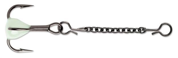 Picture of Vmc Treble Dropper Chain, 1-1/2", #14 Hook Treble, Glow Bead, 2 CD