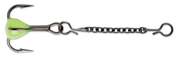 Picture of Vmc Treble Dropper Chain, 1-1/2", #14 Hook Treble, Glow Chartreuse Bead, 2 CD