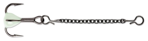 Picture of Vmc Treble Dropper Chain, 1-3/4", #14 Hook Treble, Glow Bead, 2 CD