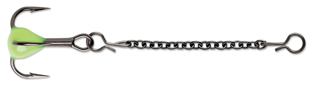 Picture of Vmc Treble Dropper Chain, 1-3/4", #14 Hook Treble, Glow Chartreuse Bead, 2 CD