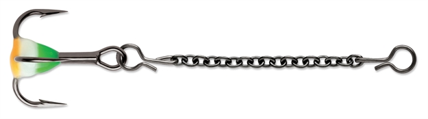 Picture of Vmc Treble Dropper Chain, 1-3/4", #14 Hook Treble, Green Orange Glow, 2 CD