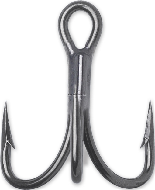 Picture of Vmc Treble Hook With Cut Point, Size 6, Short Shank, O'shaughnessy, Heavy Wire, Black Nickel, 9 Per Pack