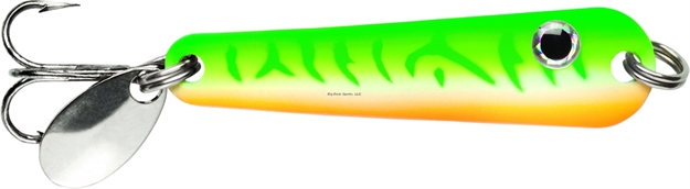 Picture of Vmc Tumbler Spoon, 1/8 Oz, 1-1/2", #10 Hook, Glow Green Fire UV