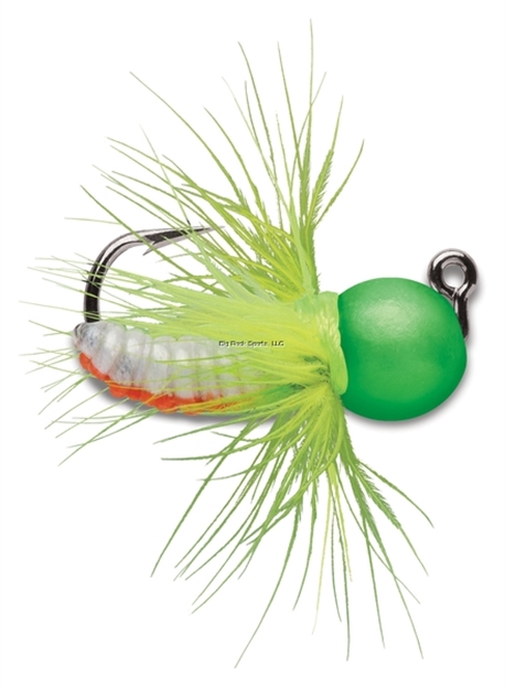 Picture of Vmc Tungsten Fly Jig, Sinking, 1/16 Oz, #12 Hook, Green Orange Glow, 2 CD