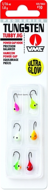 Picture of Vmc Tungsten Tubby Jig Kit, 1/16 Oz, #6 Hook, Glow