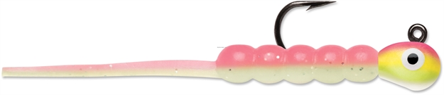 Picture of Vmc Tungsten Wax Tail Jig, 1/16 Oz, #8 Hook, Pink Chartreuse Glow