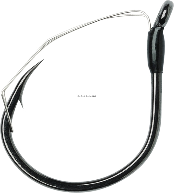 Picture of Vmc Wacky Hook, Size 3/0, Extra Wide Gap, Offset, Down Eye, Black Nickel, 4 Per Pack