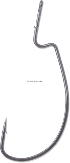 Picture of Vmc Wide Gap Worm Hook 11Pk XL Locking Bend Blk Nic Sz4/0