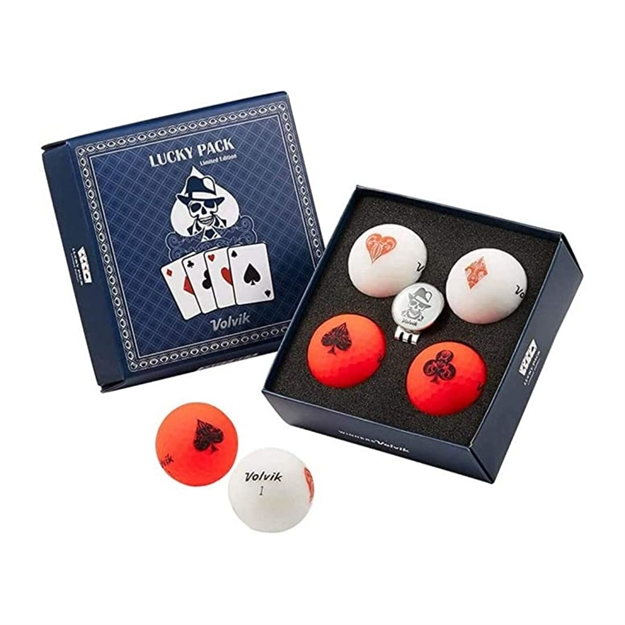Picture of Volvik Lucky Pack Golf Balls 4Pk White Red