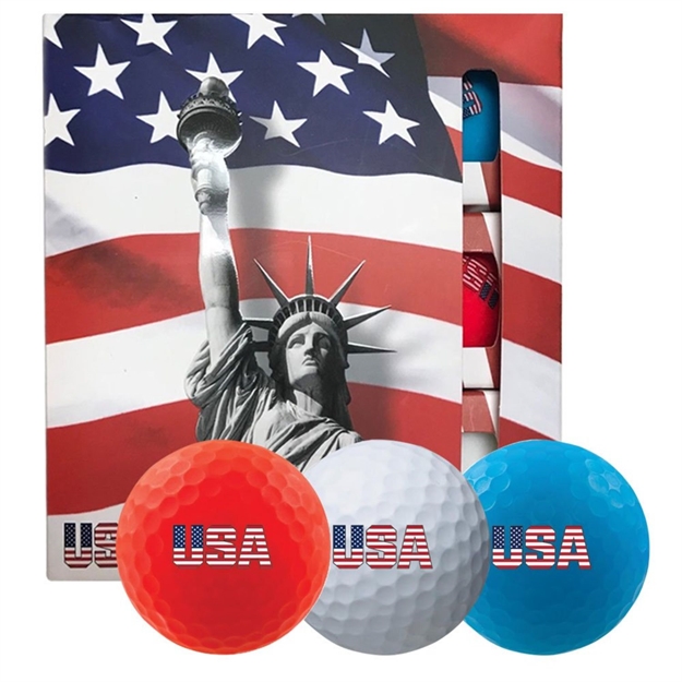 Picture of Volvik Usa Golf Ball Pack - 3 Sleeves - Red White Blue