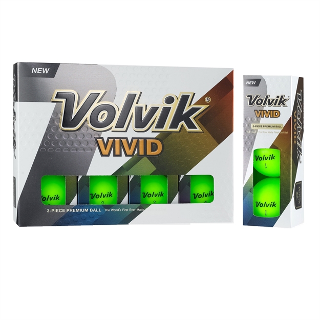 Picture of Volvik Vivid 3 PC Golf Balls - Matte Green