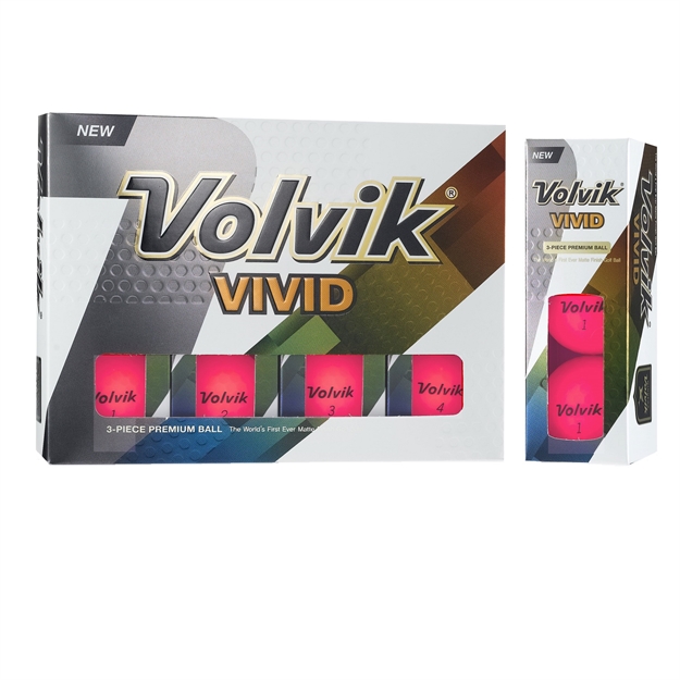 Picture of Volvik Vivid 3 PC Golf Balls - Matte Pink