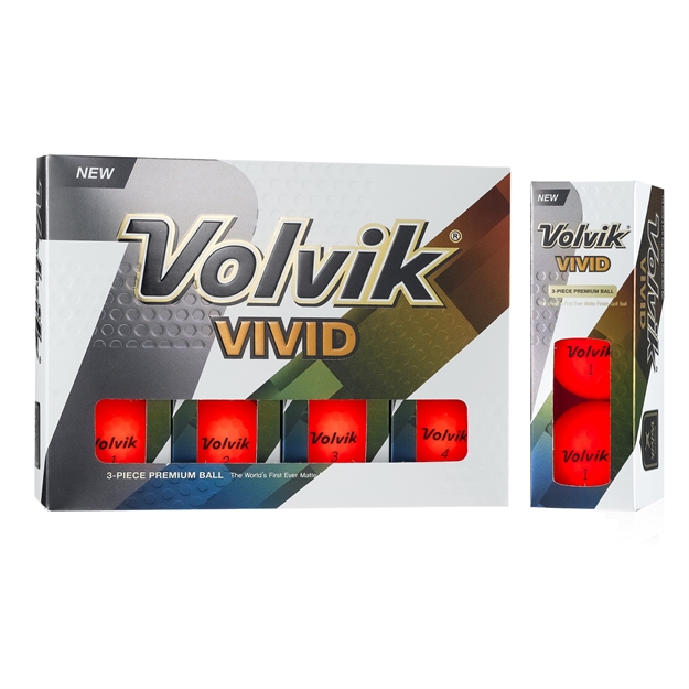 Picture of Volvik Vivid 3 PC Golf Balls - Matte Red