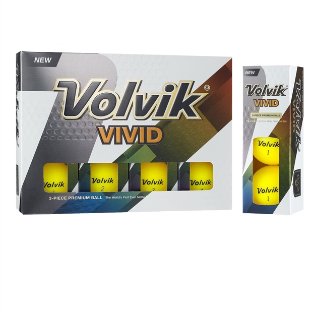 Picture of Volvik Vivid 3 PC Golf Balls - Matte Yellow