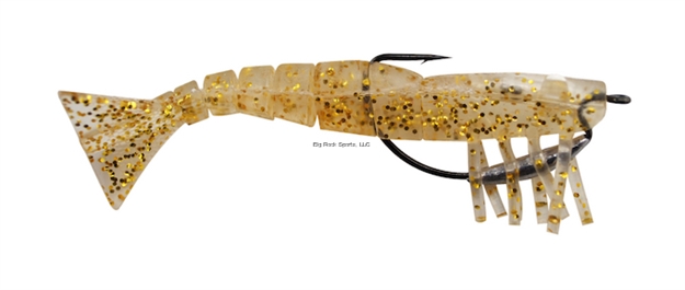Picture of Vudu 3.5"  Weedless Shrimp 2/Pk Gold Glitter
