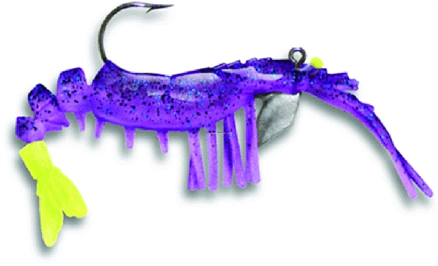Picture of Vudu Jumbo Shrimp, 4", 1/4 Oz, Lsu (Purple/Chartreuse)
