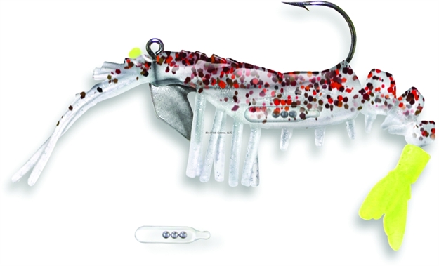 Picture of Vudu Rattler Shrimp, 3.5", 1/4 Oz, Cajun Pepper/Chartreuse Tail