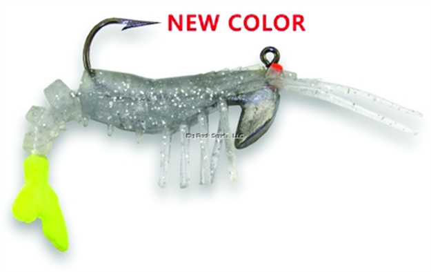 Picture of Vudu Shrimp, 3.5", Clear Silver Flake/Chartreuse Tail, Floating
