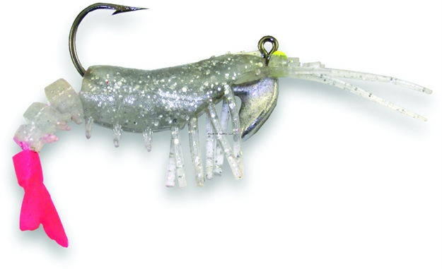 Picture of Vudu Shrimp, 3.5", Clear Silver Flake/Pink Tail, Floating