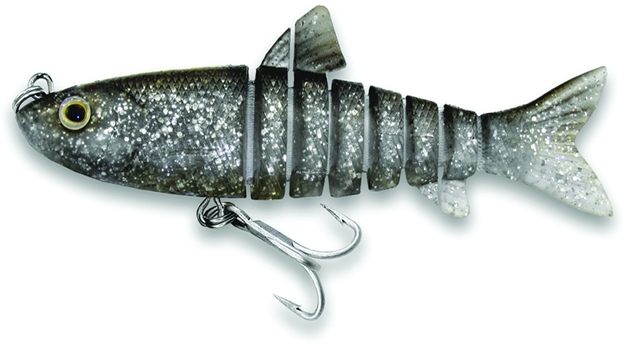Picture of Vudu Slow Sink Mullet, 4.5", 1/2 Oz, Clear Silver Flake/Black Back, Sinking
