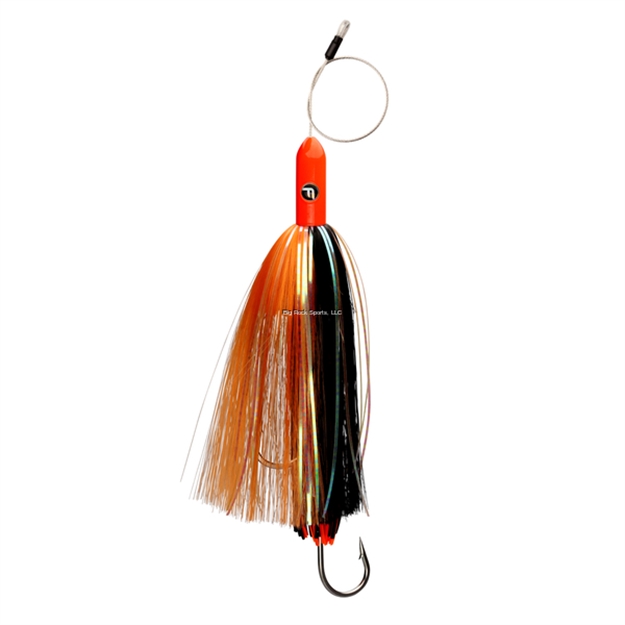 Picture of Vudu Torpedo Lantern Orange Head, Orange And Black Hair. Pre-Rigged 4' 480# Cable 9/0 Stainless Double Hookset
