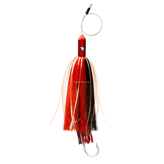 Picture of Vudu Torpedo Lantern Red Head, Red And Black Hair. Pre-Rigged 4' 480# Cable 9/0 Stainless Double Hookset