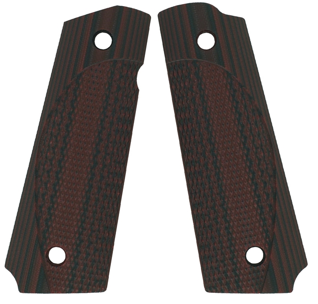 Picture of VZ Grips Etccxa 1911 Elite Tactical Carry Grip Panels Diamond Texture G10 Black/Cherry