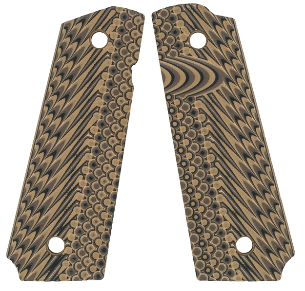 Picture of VZ Grips O2hbxa 1911 Operator II Grip Panels Aggressive Textured G10 Hyena Brown