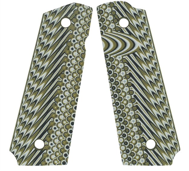 Picture of VZ Grips O2pgxa 1911 Operator II Grip Panels Aggressive Textured G10 Predator Green