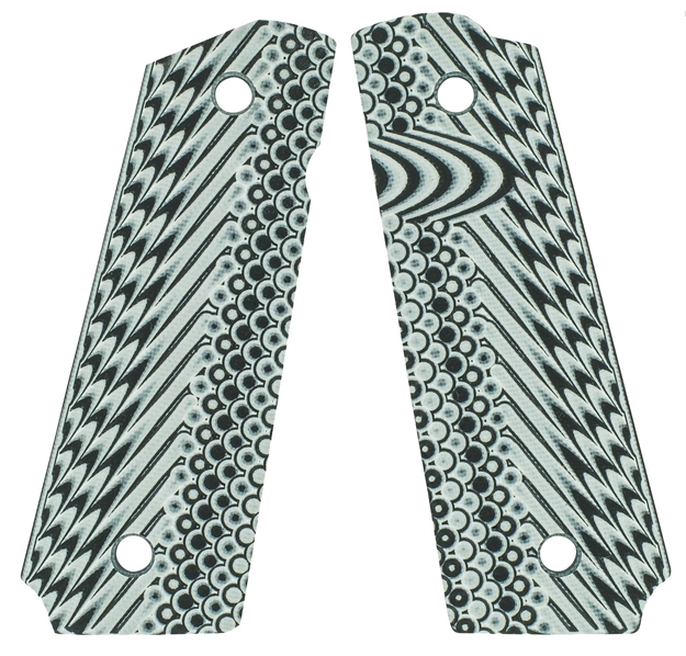 Picture of VZ Grips O2zxa 1911 Operator II Grip Panels Aggressive Textured G10 Zebra