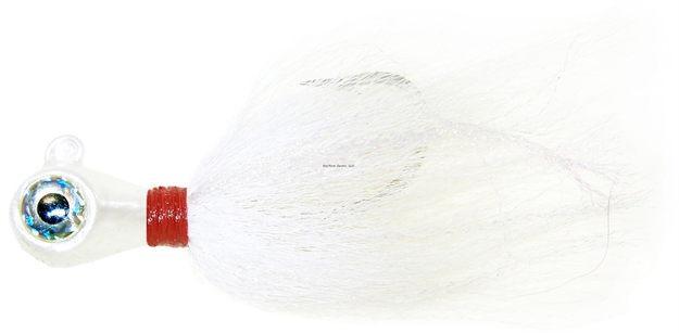 Picture of Wahoo Big Eye Jig 3Oz Wht Hand-Tied Bucktail W/Accentflash XL 3D Eyes