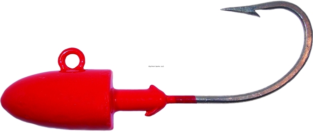 Picture of Wahoo Big Game Bullet Jighead, 2 Oz, 7/0 Hook, Red, 2 Card