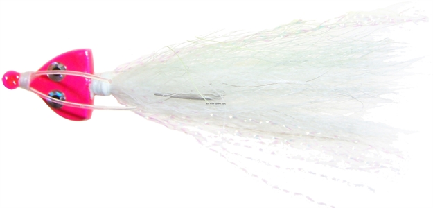 Picture of Wahoo Bonefish Bucktail Jig, 1/4 Oz, 1/0 Hook, Twin Mono Weedguard, Pink/White, 1/Card