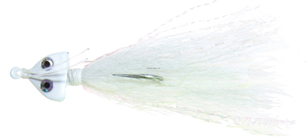 Picture of Wahoo Bonefish Bucktail Jig, 1/8 Oz, 1/0 Hook, Twin Mono Weedguard, White, 1/Card