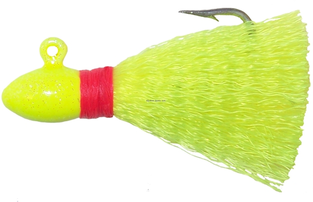 Picture of Wahoo Egg Head Pompano Jig, 1/4 Oz, 1/0 Hook, Hand-Tied Nylon,Chartreuse, 3/Bag