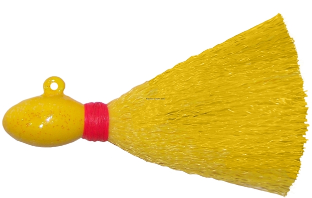 Picture of Wahoo Egg Head Pompano Jig, 1/4 Oz, 1/0 Hook, Hand-Tied Nylon,Yellow, 3/Bag
