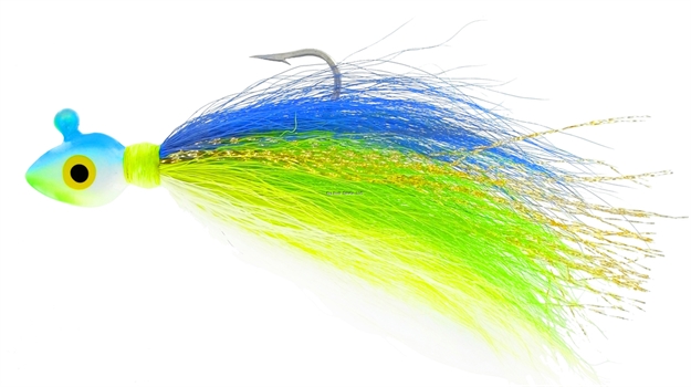 Picture of Wahoo Saltwater Flash'n Bucktail Jig 1/2Oz Dorado Wedge Style Head Painted Dbl Eye