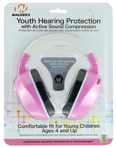 Picture of Walkers Gwpyampk Youth Active Muff Electronic Earmuff 22 DB Pink