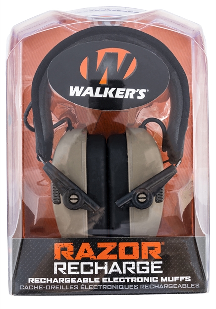 Picture of Walker's Gwprsemrcfde Razor Rechargeable Electronic Muff 21 DB Over The Head Flat Dark Earth/Black Polymer GWP-RSEMRC-FDE 888151031162
