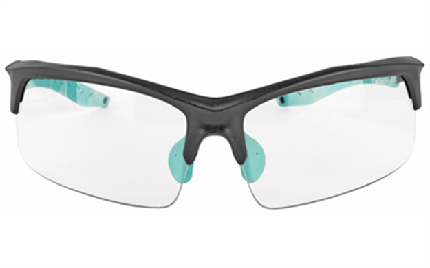 Picture of  Walker's Gwptlsglclr Sport Glasses  Adult Clear Lens Polycarbonate Black With Teal Accents Frame 888151019627